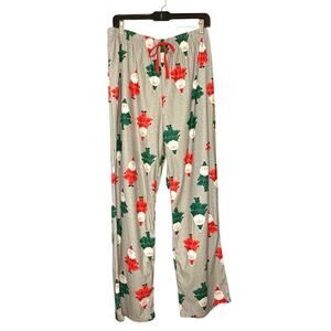 Carter's Adult Christmas Pajama Pants Women's L | Gray Red Green Santa Gnome